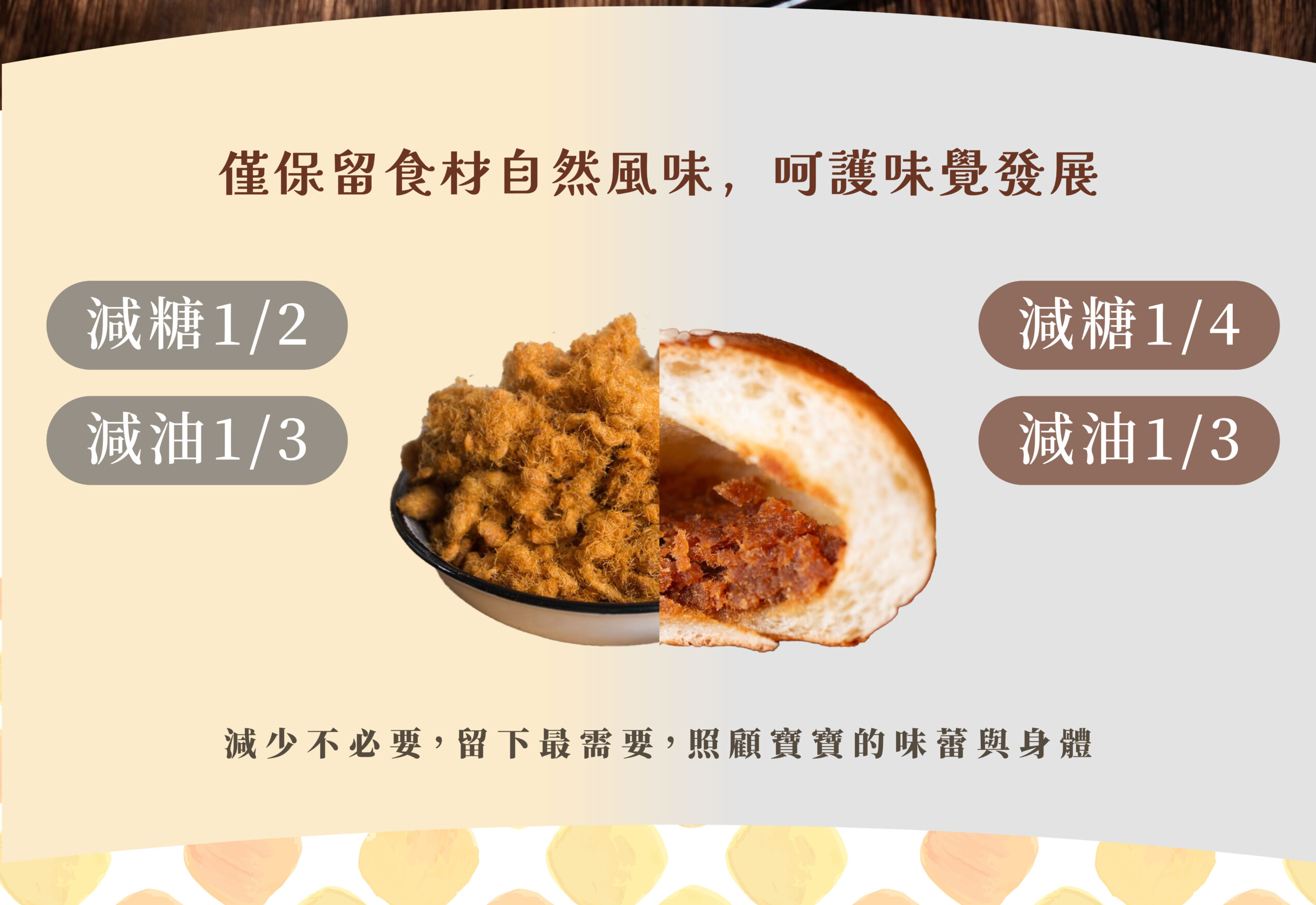 寶寶肉鬆麵包，截面圖比較。